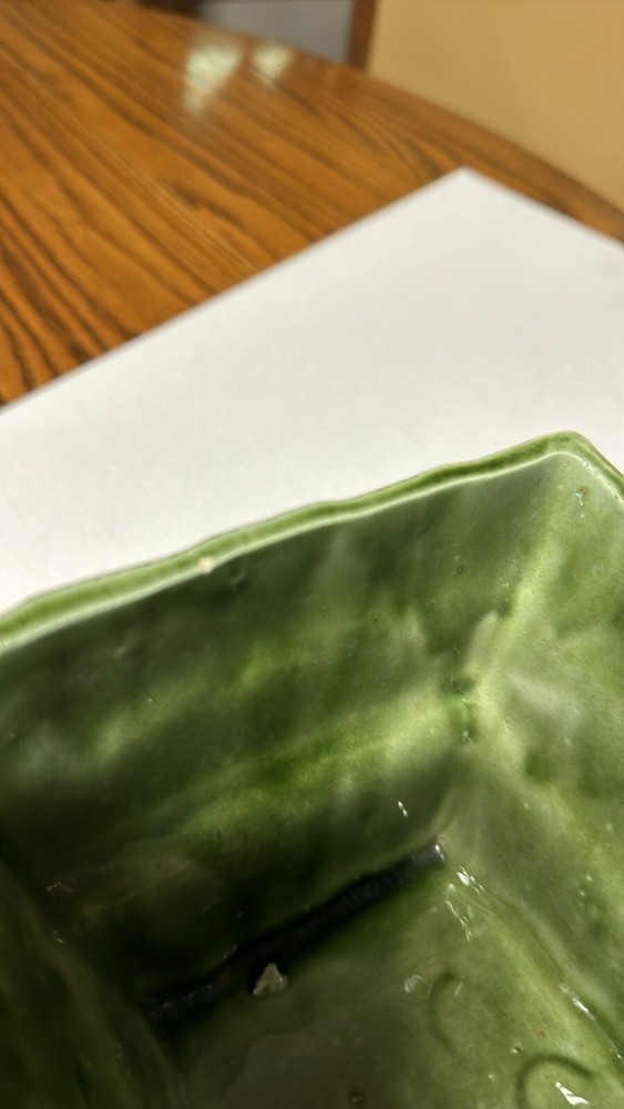 Cookson pottery USA green glazed rectangular planter CP-2807
