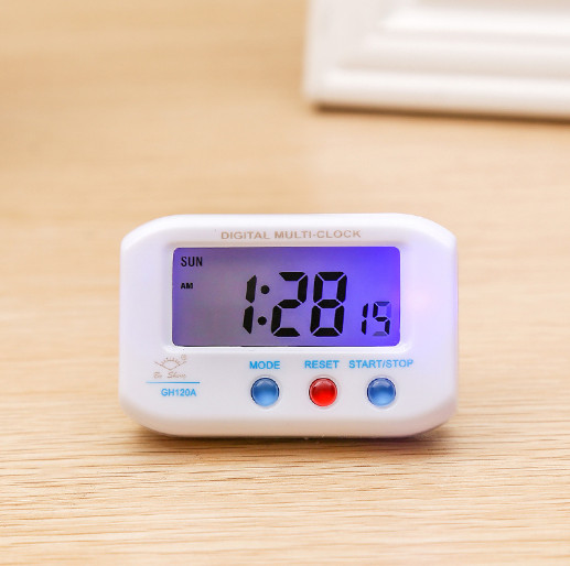 2.7" Small LCD Digital Time & Date Alarm Clock Stop Snooze Night Light Kitchen
