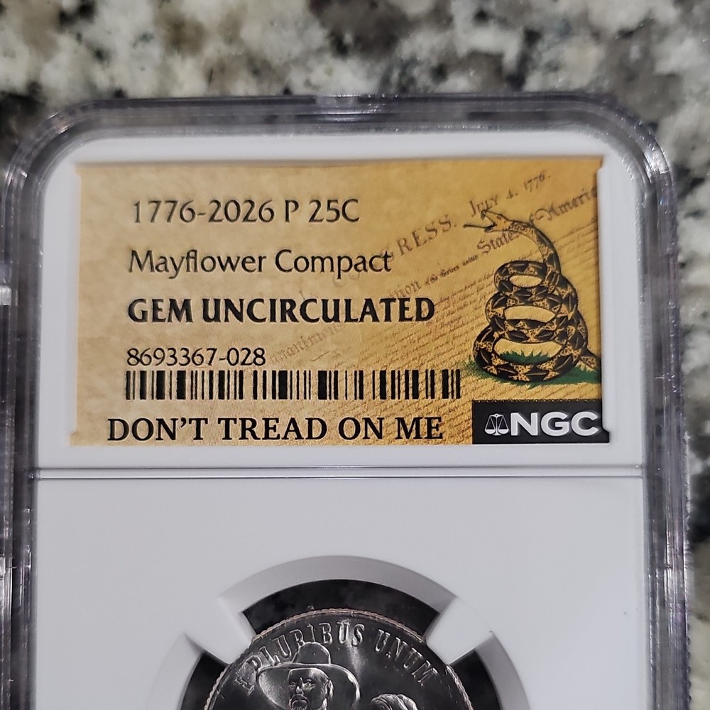 UNDER VALUE!!! NGC 2026 P Mayflower Compact 25C Gem Uncirculated Quarter