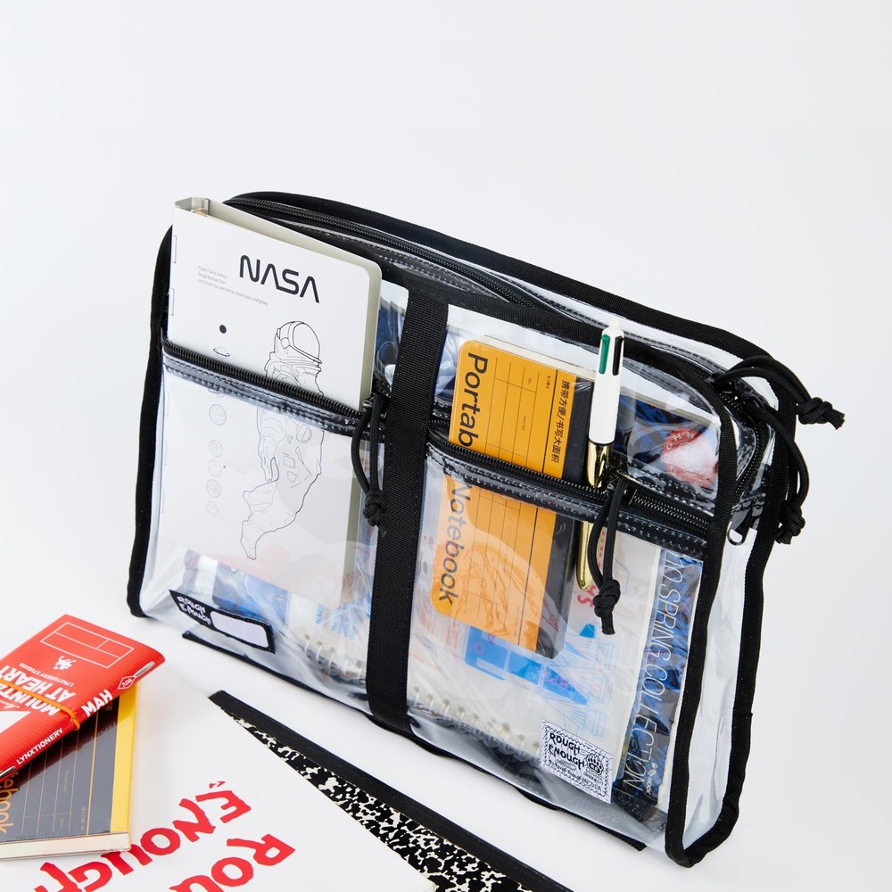 Rough Enough Plastic File Folder Clear Document Bag Organizer Art Portfolio C...
