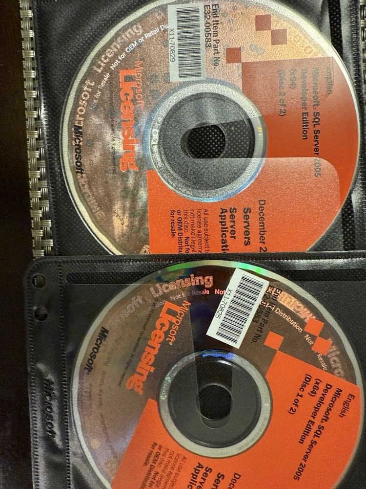 Microsoft SQL Server 2005 Enterprise Edition CDs No product key