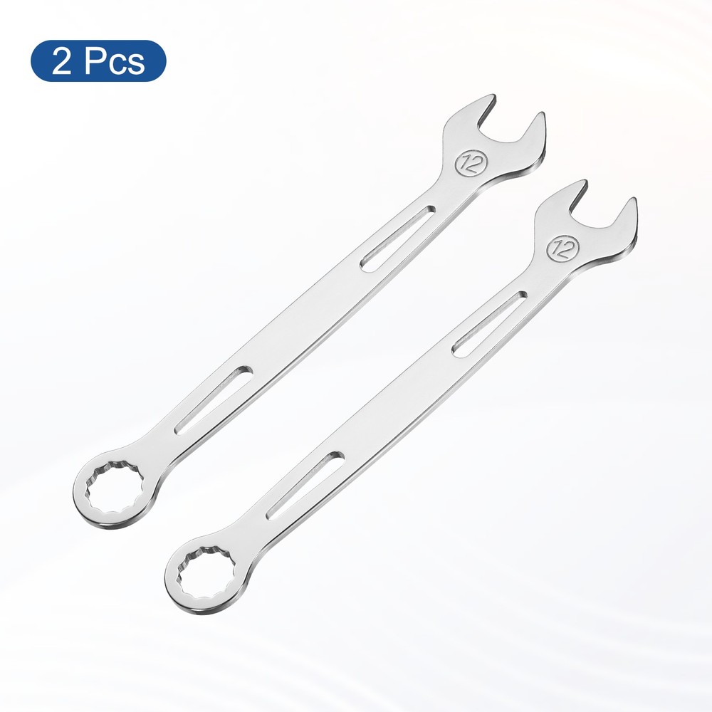 2Pcs 12mm Combination Wrench Thin Metric 12-Point Box and Open End Spanner