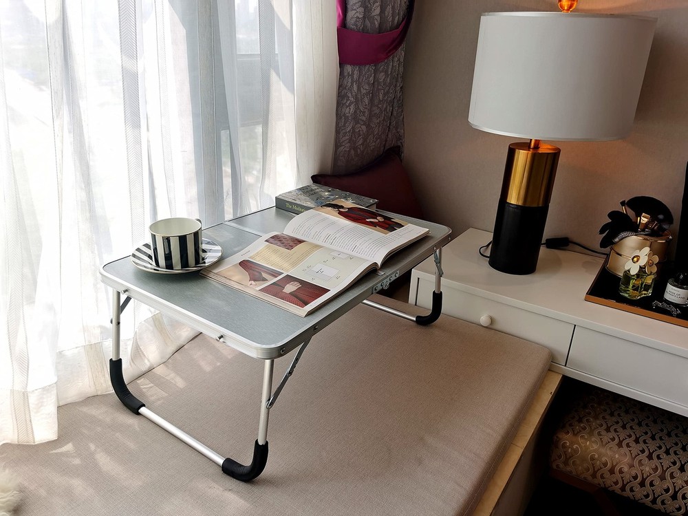OROCKO Foldable Laptop Desk, Aluminum Lightweight Bed Tray, Mini Study Table