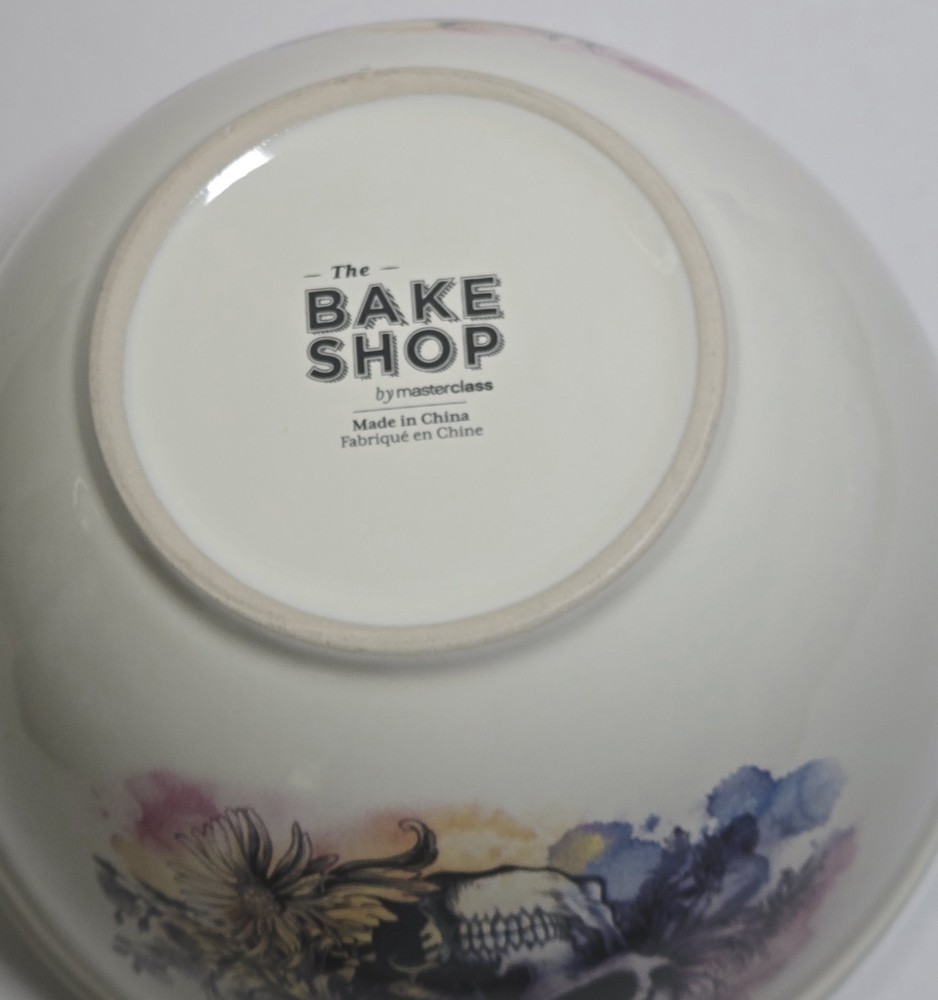 Skull Floral Mixing Bowl Bake Shop MasterClass Gothic Kitchen Decor