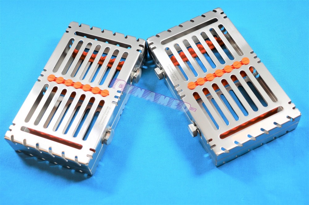 2PCS STERILIZATION TRAYS FOR 7 INSTRUMENTS DETACHABLE PREMIUM GERMAN WITH BUTTON
