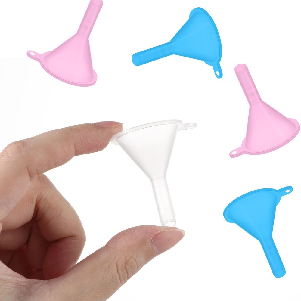 9PCS Plastic Small Funnel, Mini Perfume Funnel Filling Small Tiny Bottles Cap...