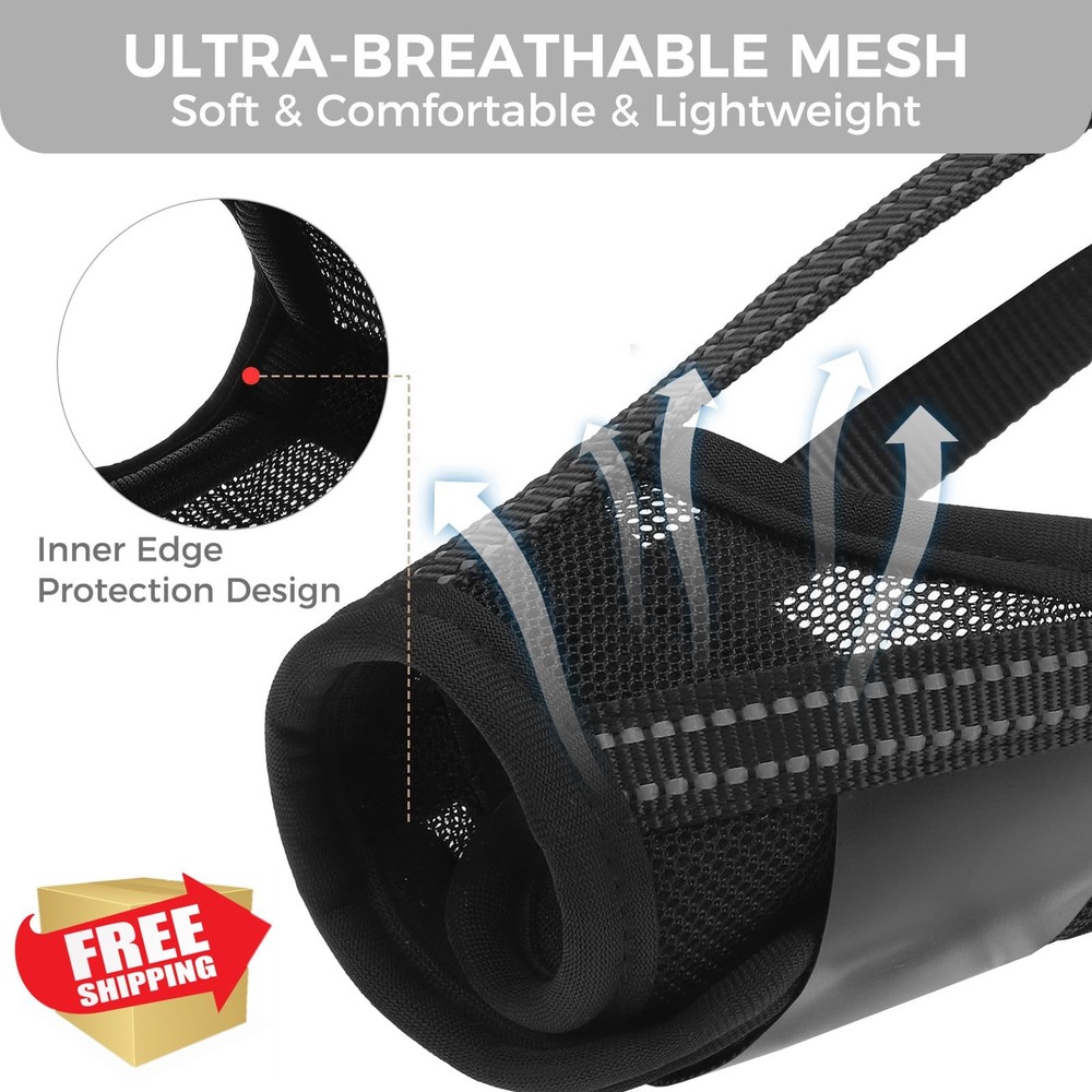 PAWCHIE Black Mesh Dog Muzzle Soft Breathable L