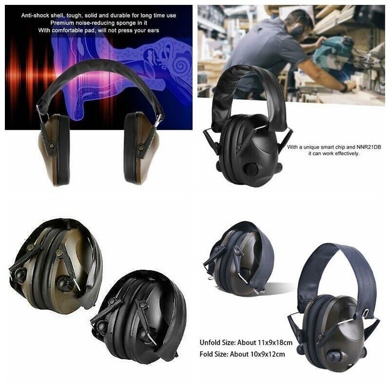 Foldable Electronic Ear Muffs Noise Blocking Shooting Hearing Safety Protector