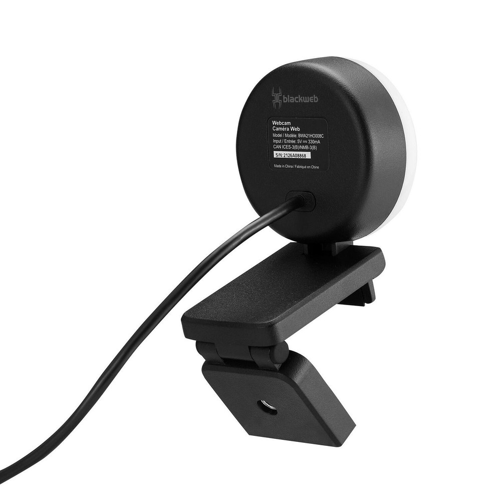 Blackweb 1440P 5 Megapixel USB Webcam & Adjustable Light Ring - Black - [LN]™