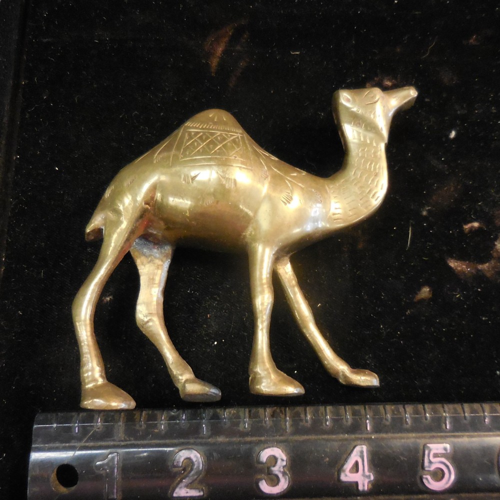 Solid brass 4" Camel Etched Figurine