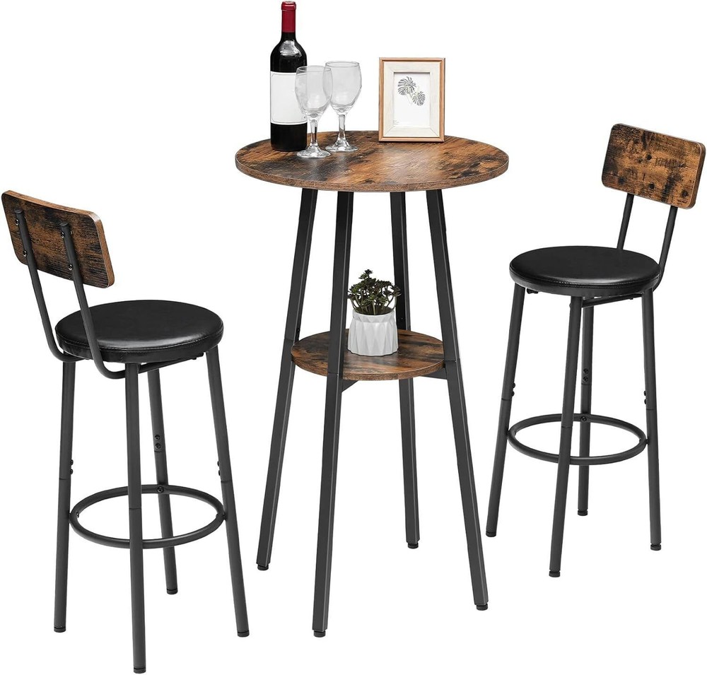 HOOBRO Bar Table Round Pub Table Bistro Table High Top Table Cocktail Table