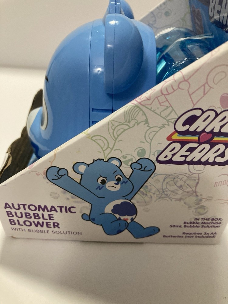 Care Bears (blue) Automatic Bubble Blower w/ Solution + 3 AA Batteries New