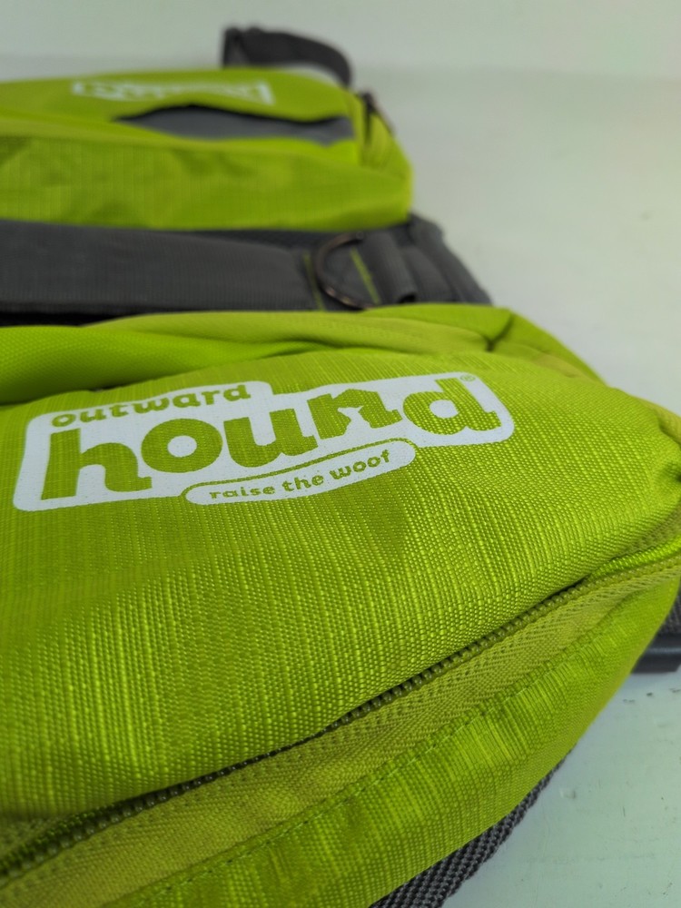 Outward Hound Quick Release Dog Backpack Green Hiking Day Pack Saddle Medium M