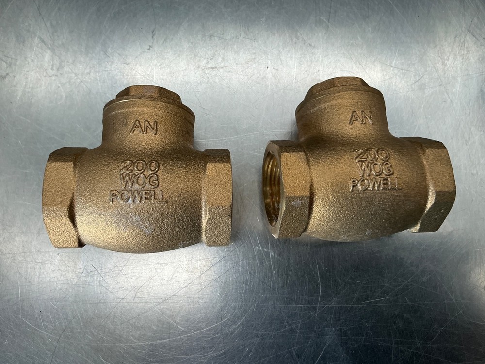 (2) Powell Brass Swing Check Valve 1.25"