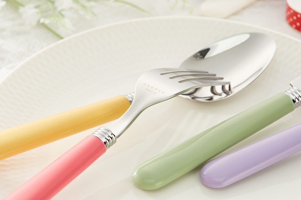 20 PCS Mix Solid Silverware Set Stainless Steel Cutlery Color Handle Flatware