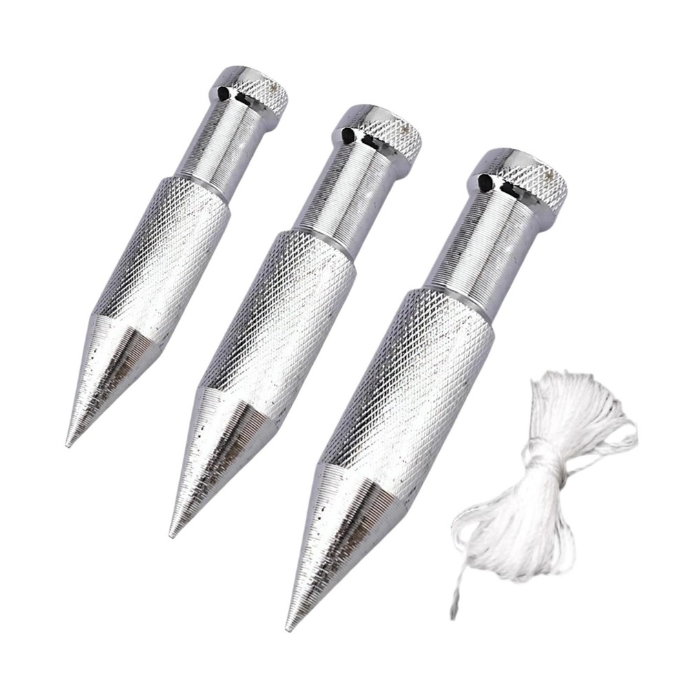 3x Plumb Bob Portable with 5M String for Carpentry Wall Alignment Ceiling