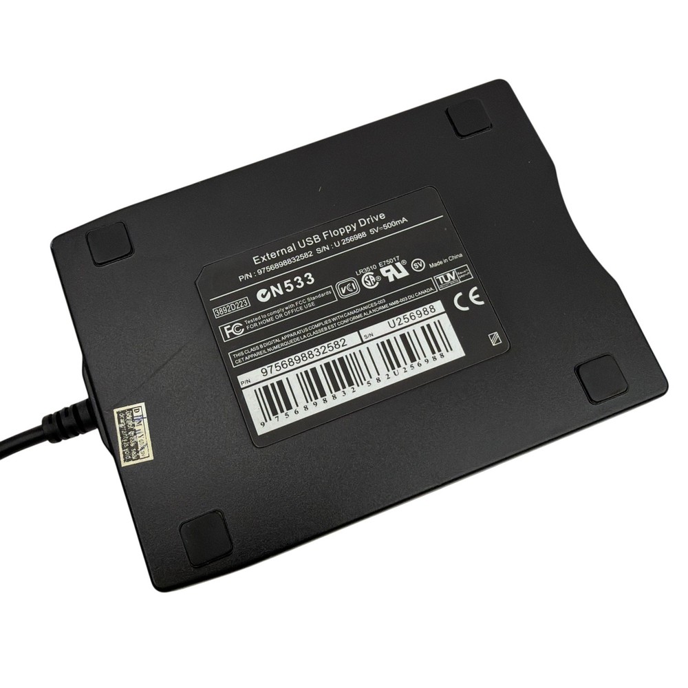 CN533 External USB Floppy Drive Black Tested Working