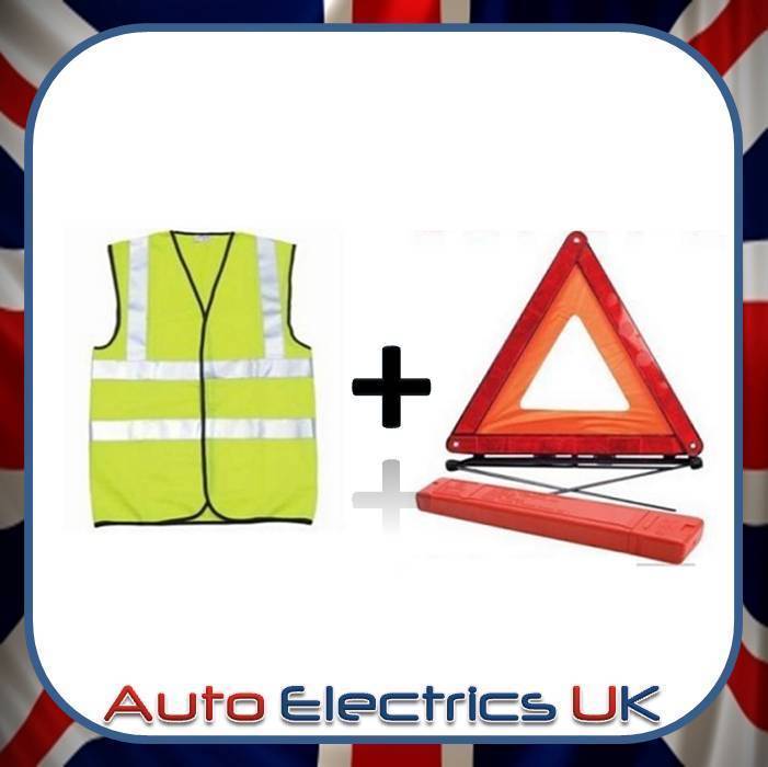 REFLECTIVE WARNING SIGN TRIANGLE CAR BREAKDOWN EMERGENCY & HIGH VISIBILITY VEST
