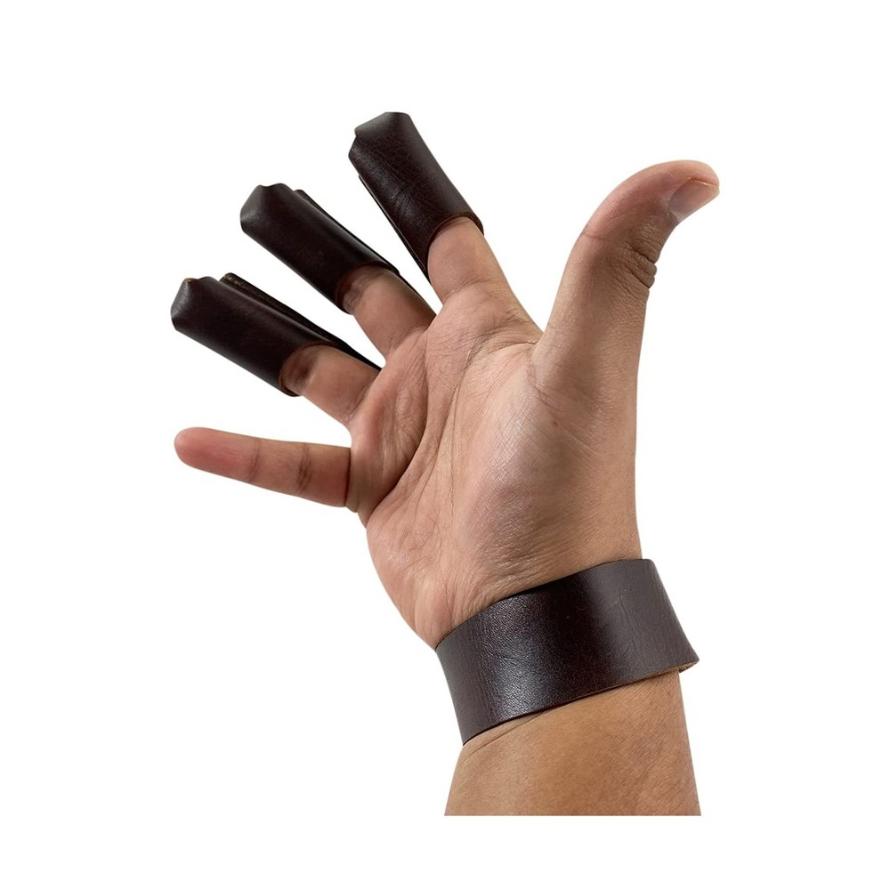 Hide & Drink, Three-Finger Archery Glove Handmade from Full Grain Leather - B...