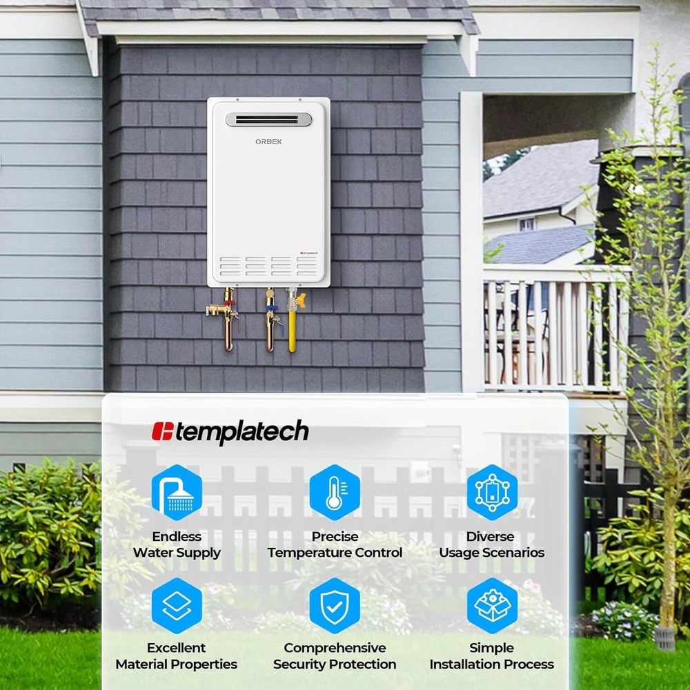 120,000 BTU Natural Gas Tankless Water Heater Outdoor Instant Hot 5.1 GPM - USED