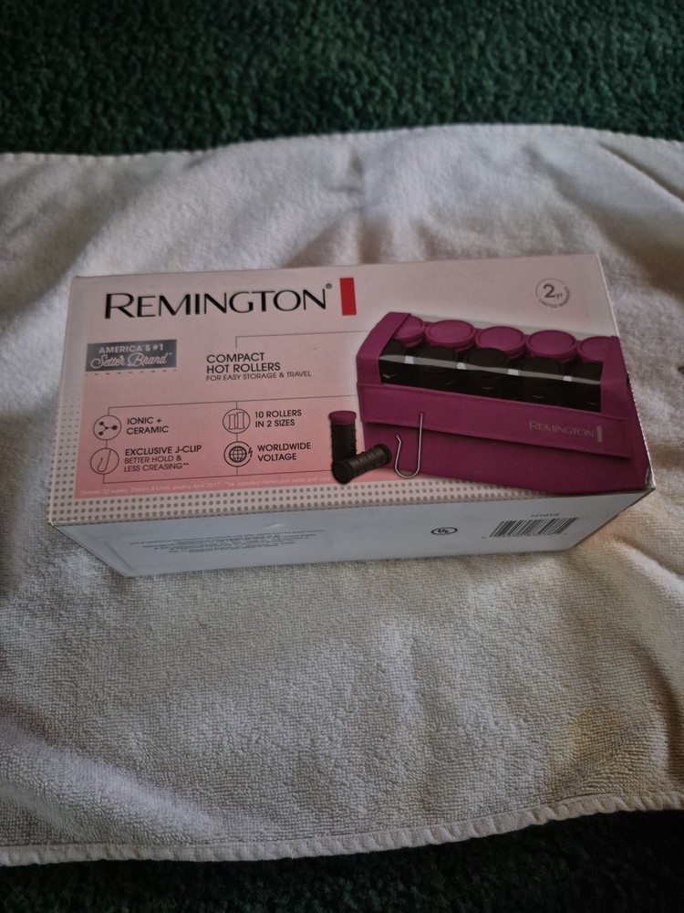 Remington Compact Ceramic Hot Rollers 10 Ionic Rollers J-Clips Travel Case