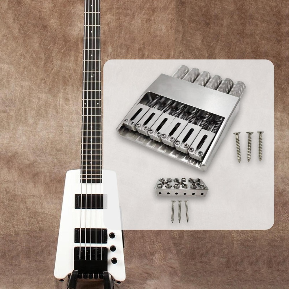 Headless Guitar Bridge Stainless Steel Fixed Bridge Top Easy Installation