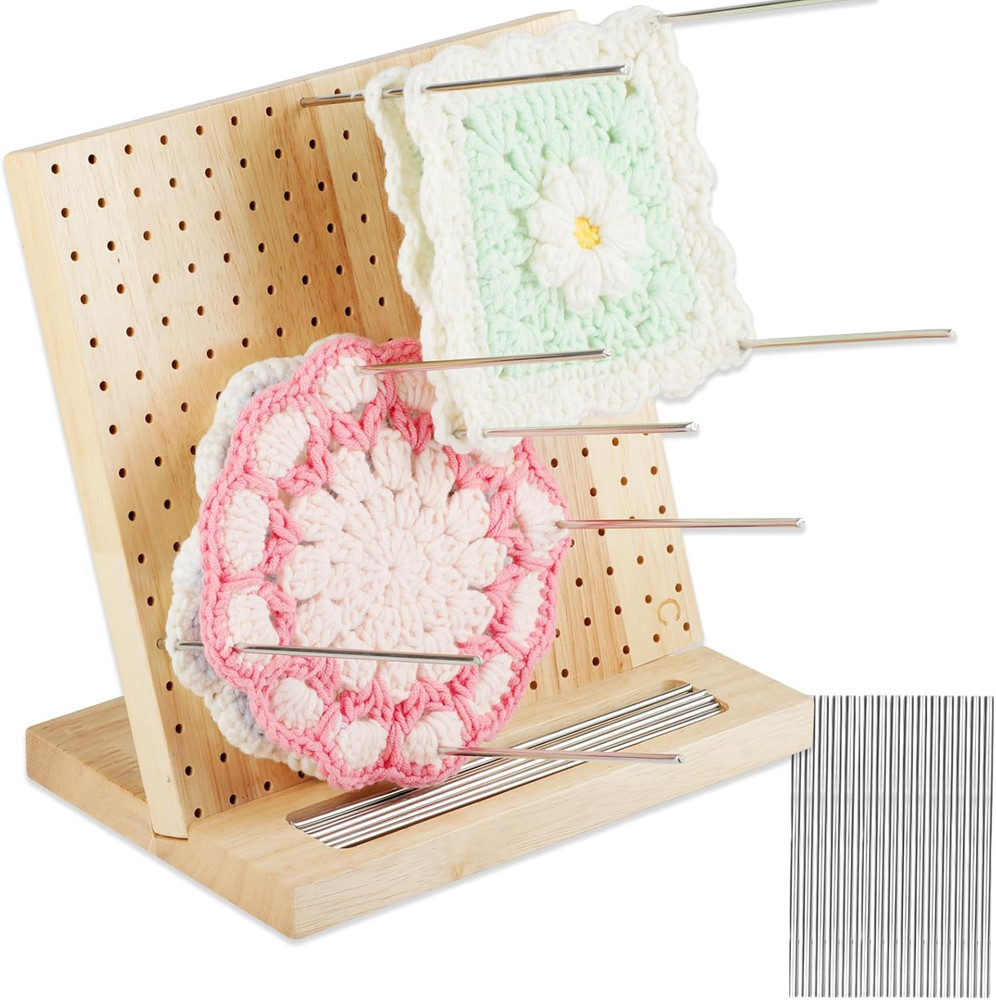 Blocking Boards for Crochet Projects, 8.5" Crochet Blocking Board with 15 Peg...