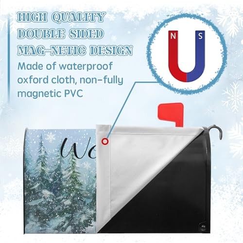 Winter Welcome Mailbox Covers Magnetic Forest Pine Tree Mailbox Cover Standard