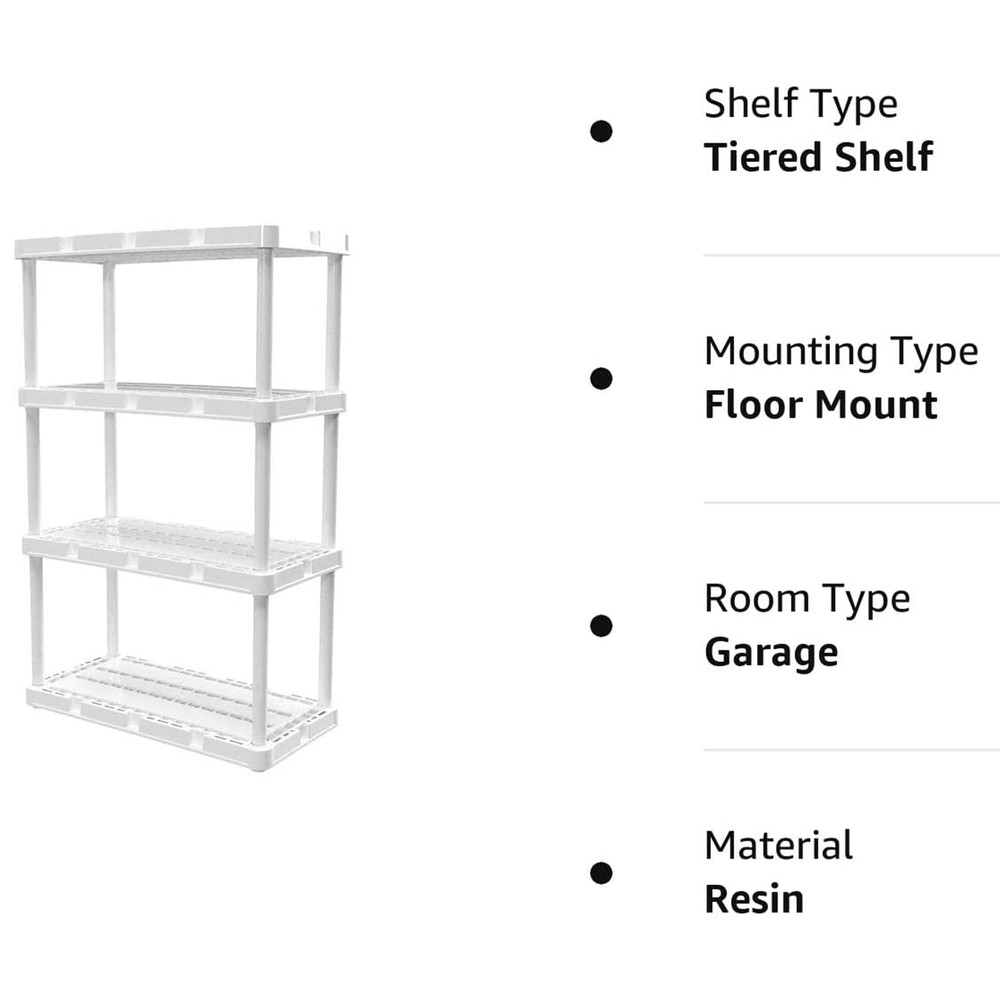Gracious Living 4 Shelf Knect-A-Shelf Ventilated Storage Unit, White (3 Pack)