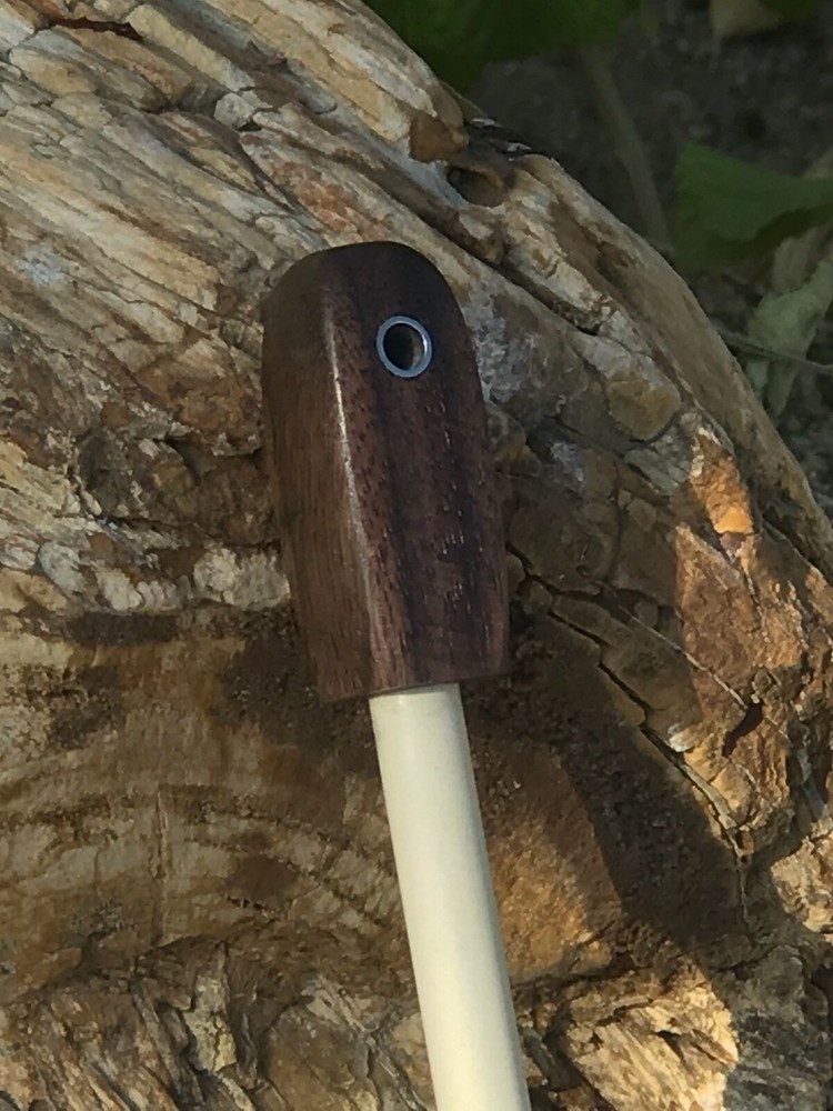 Ceramic Rod Walnut Handle Knife and Tool Field Sharpener W/ Lanyard Hole