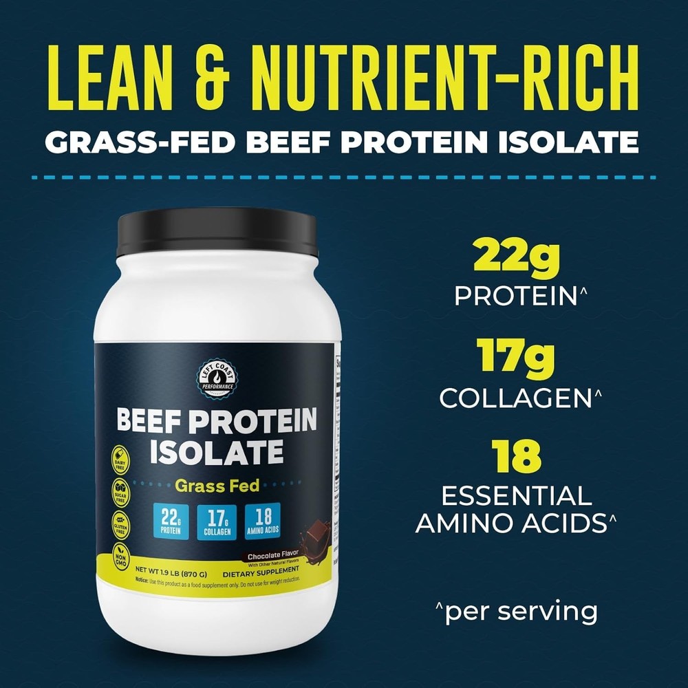 Left Coast Performance Grass-Fed Beef Protein Isolate (Exp 01/28) 30 Servings