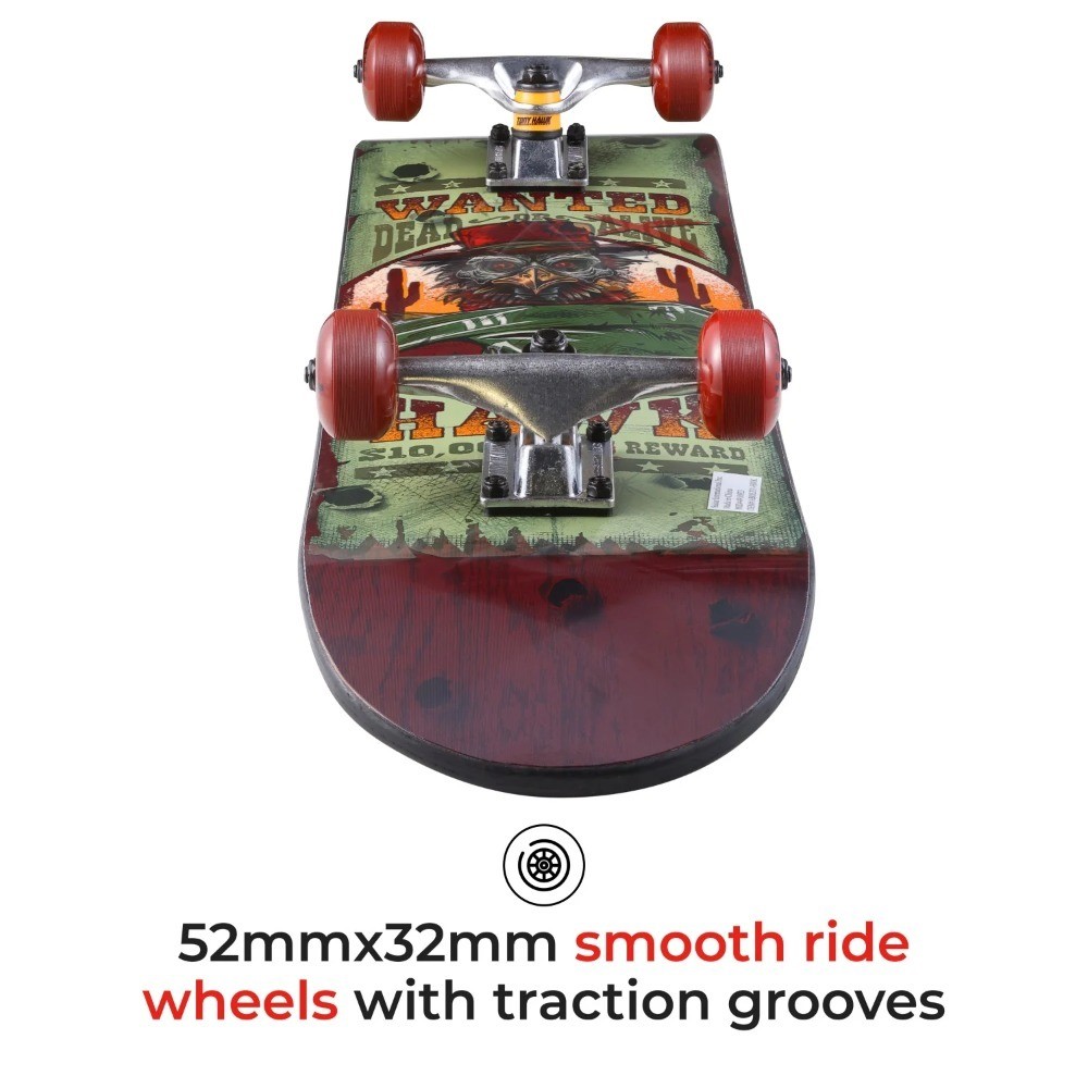 Lenticular Skateboard Deck 31 Inch Complete with 52mm Hawk Wheels