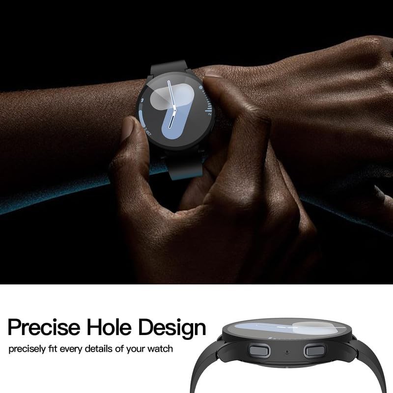 2-Pack Hard PC Screen Protector Case for Galaxy Watch 7 (44mm) Black(2-Pack)