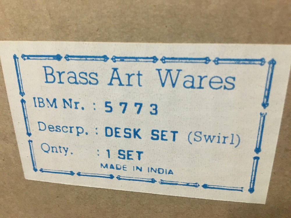 Large Brass Desk Set from India