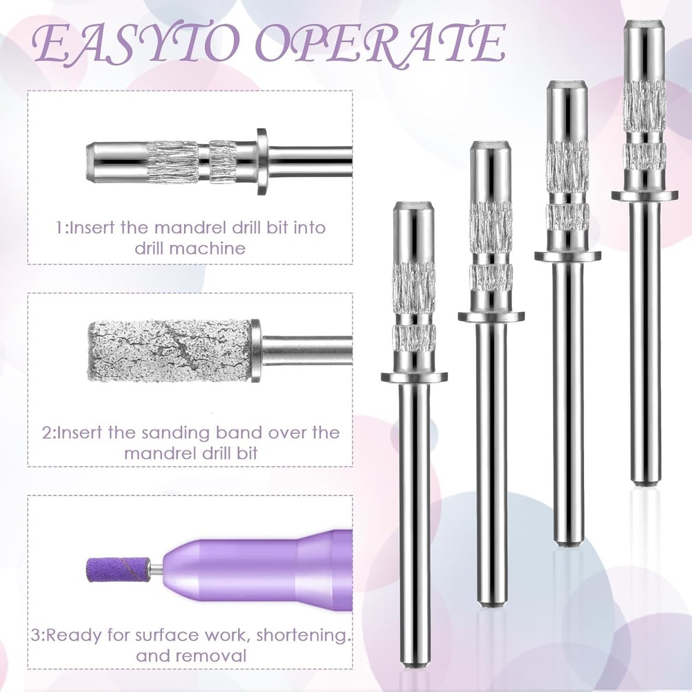 4Pcs Small Mandrel Nail Bit 3mm Mini for Sanding...