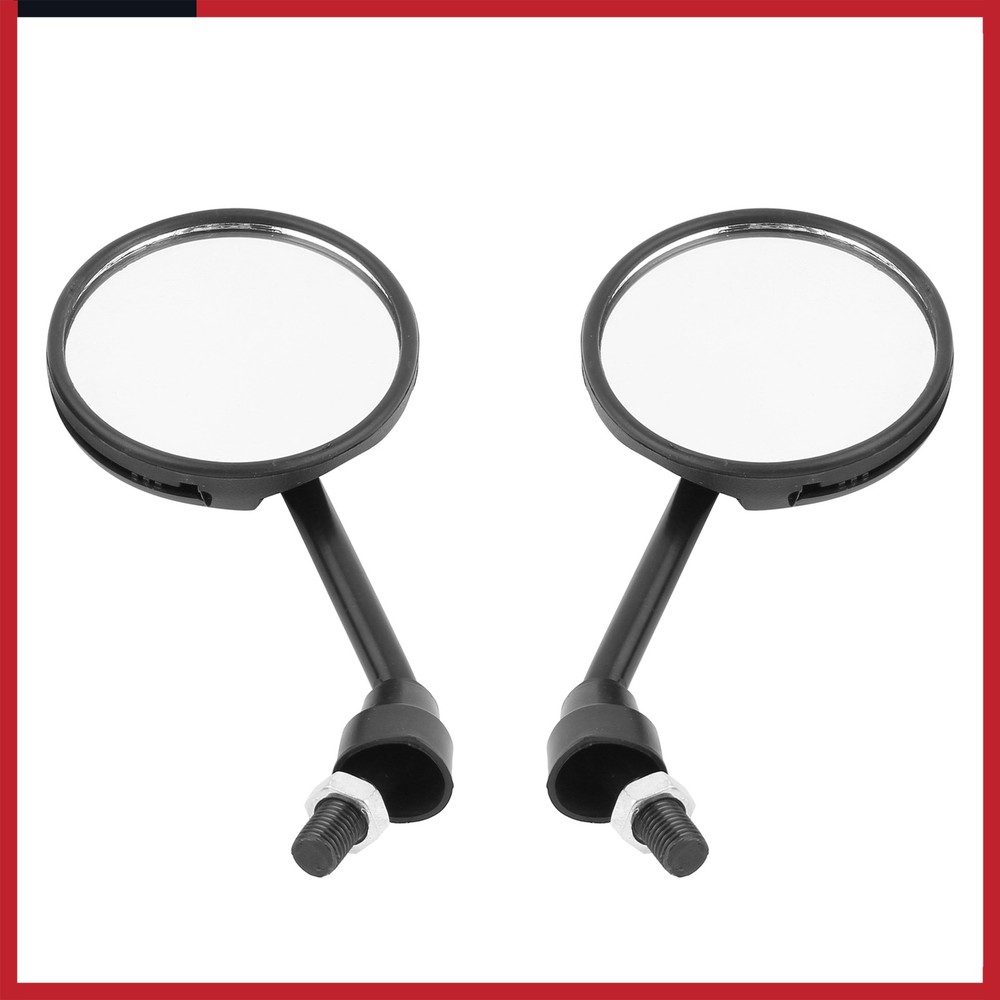 1Pair Front 10mm 0.39" Thread Dia Motorcycle Rear View Mirror Round Universal