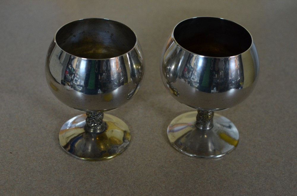 Goblet Champagne Wine Made in Spain Silver Plated
