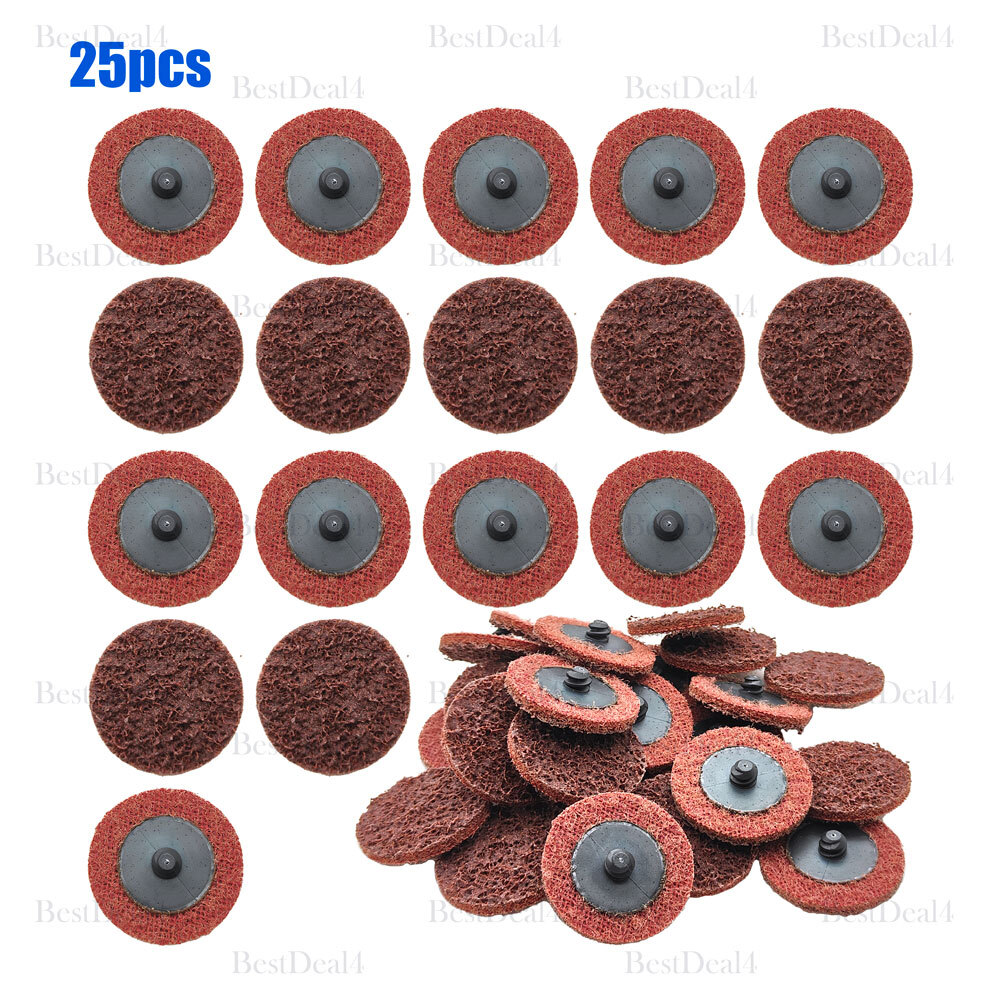 25 SET 2 Inch Maroon Quick Change Surface Prep Pads Conditioning Discs