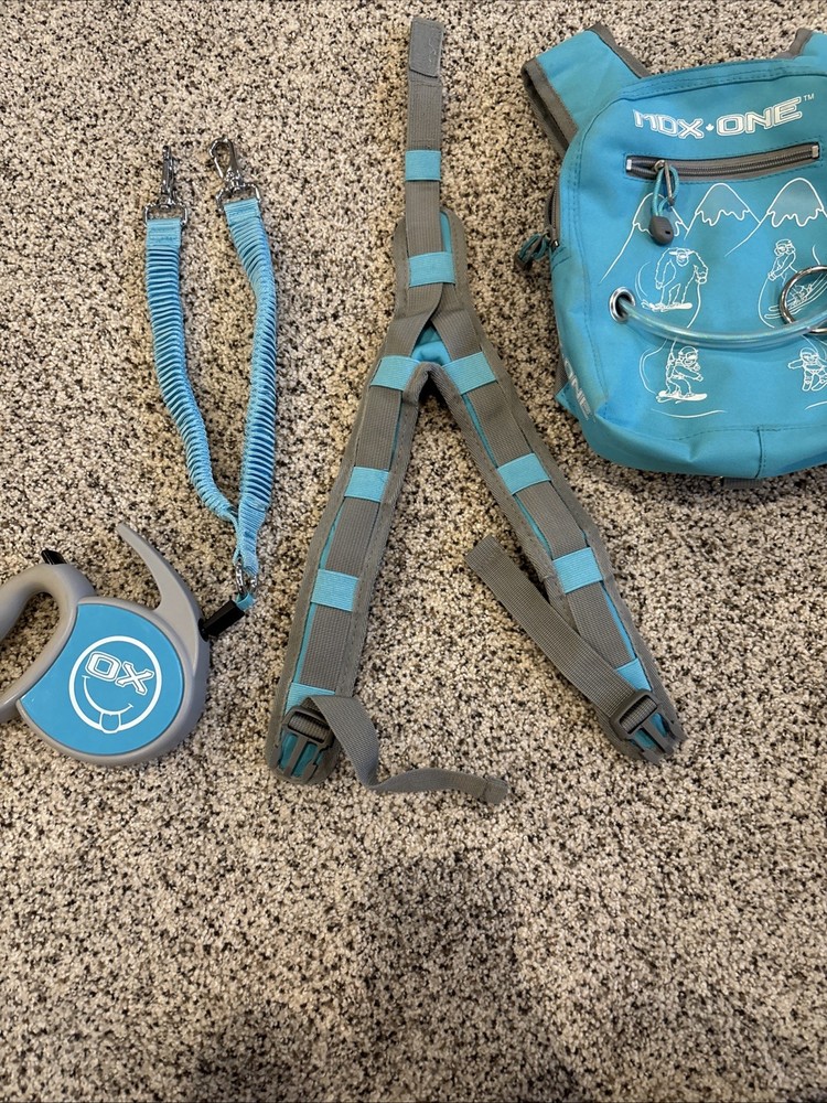 MDX One Snowboard / Ski Harness with Retractable Leash and Backpack — Blue - LN
