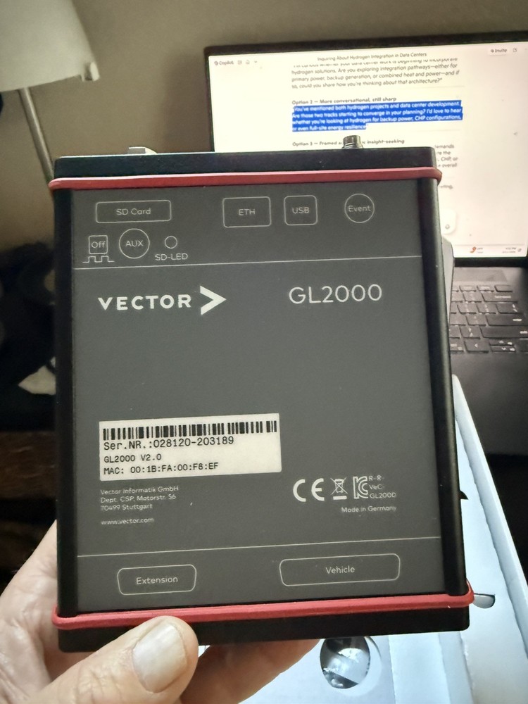 New Vector GL20000 Data Logger CAN/LIN capability.