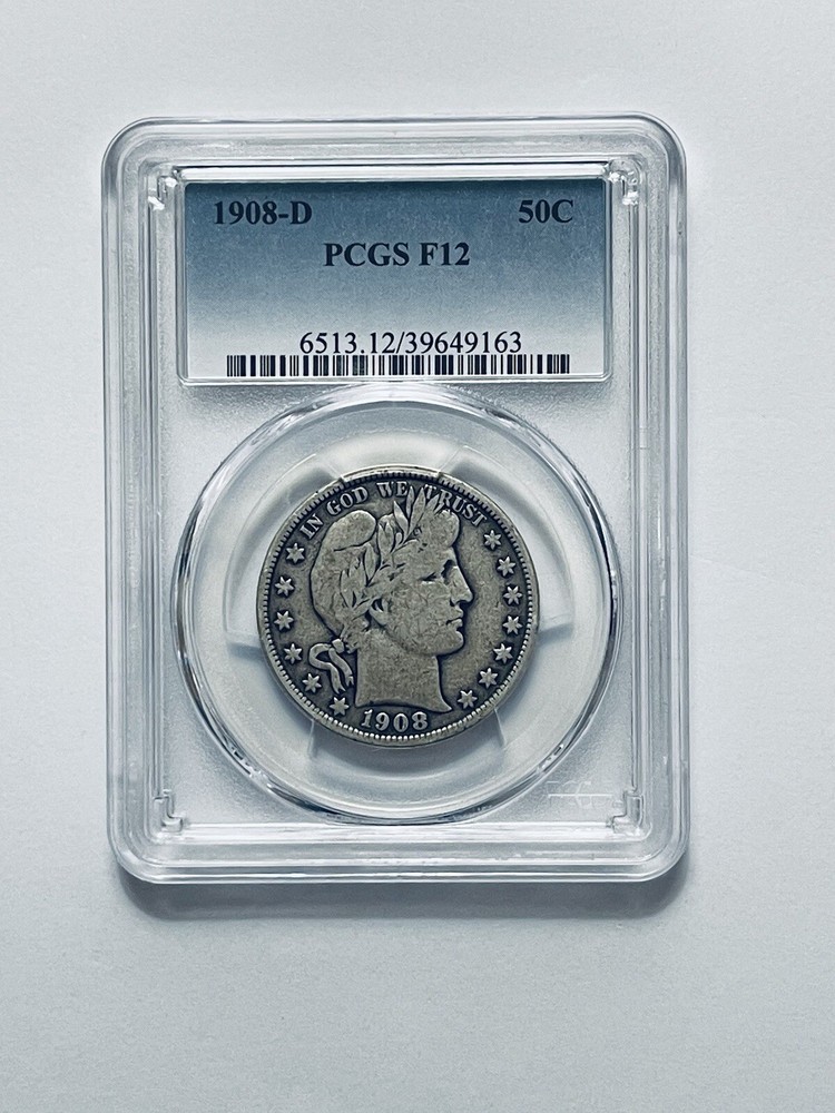 1908-D Barber Half Dollar PCGS F12