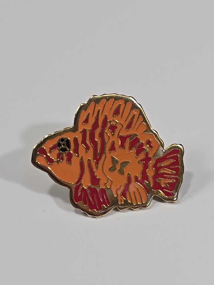 Fish Salmon Color Lapel Pin Thin Metal