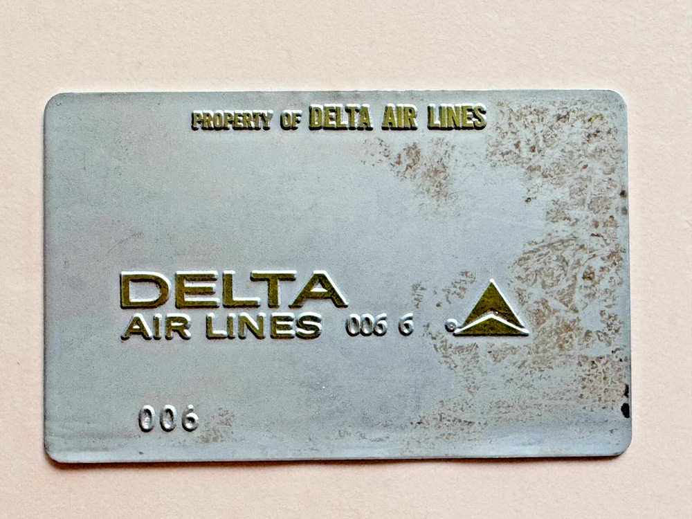 Vintage Delta Airlines Ticket Validation Plate - Great Collectible!