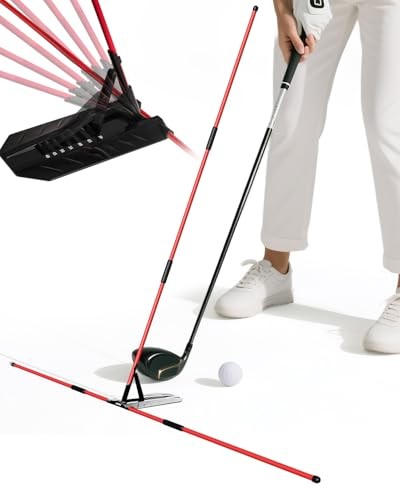 Golf Alignment Sticks - Foldable Golf Training Aid Golf Swing Training Aid Red
