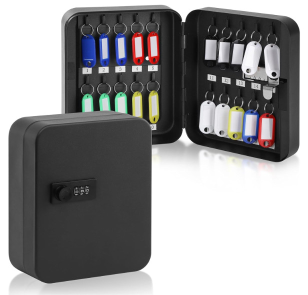 Key Cabinet Wall Mount,Locking Key Organizer,Key Storage Lock Box with Code,Key