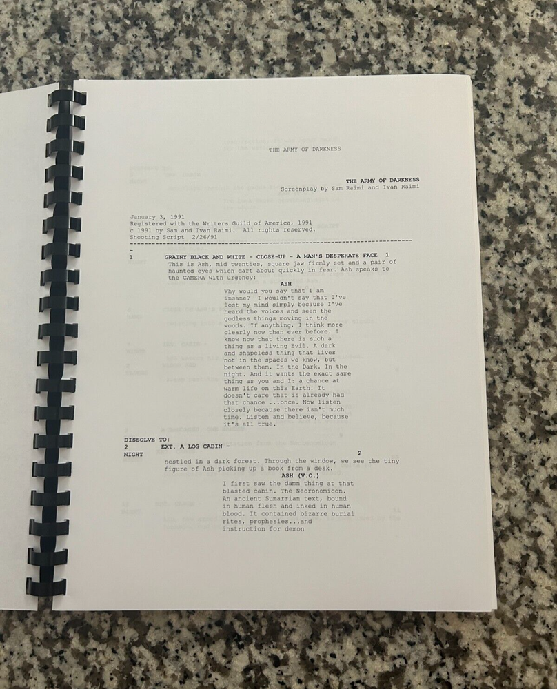 Army of Darkness Horror Movie Script Reprint Full Screenplay Script