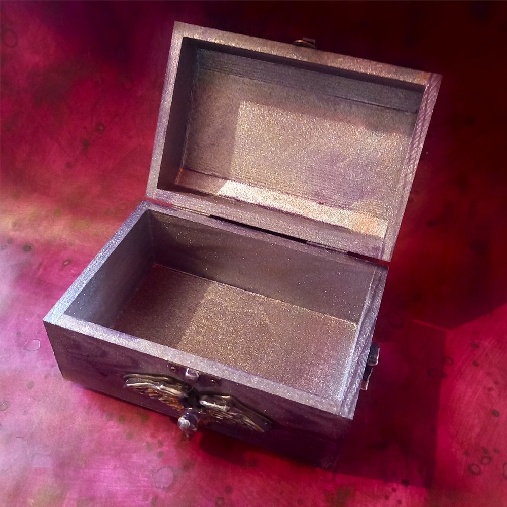 personalized wood box tarot cards deck oracle organizer moon star witch original