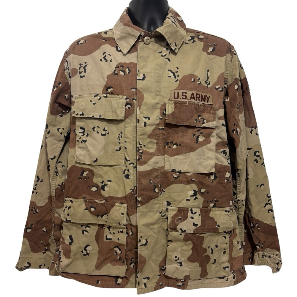 VINTAGE US ARMY DESERT STORM CAMO CHOCOLATE CHIP COMBAT JACKET MEDIUM REGULAR