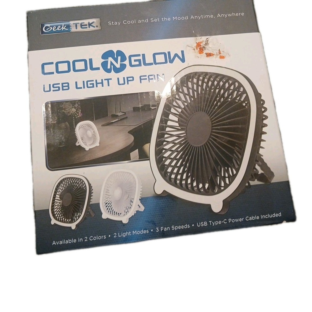Geek Tek Cool N Glow Usb Light Up Fan