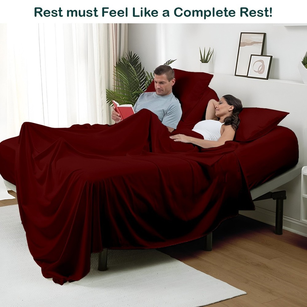 Slumber Sphere 5 PC Split Set 100% Cotton Sheets | 15" Deep Pocket | Soft & Cozy